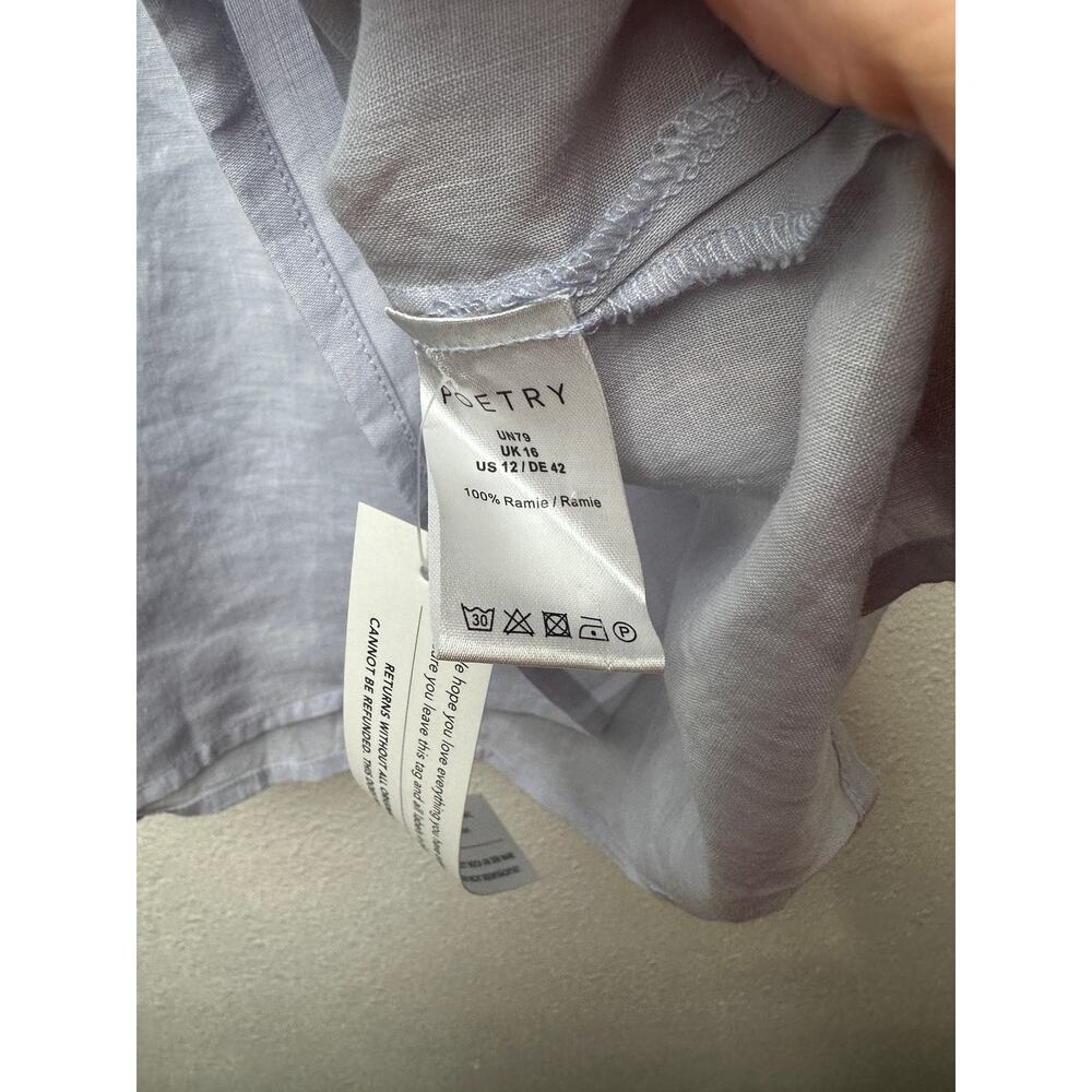 NWT Poetry Blouse Light Blue Womens US 12 Pintuck - Picture 8 of 12